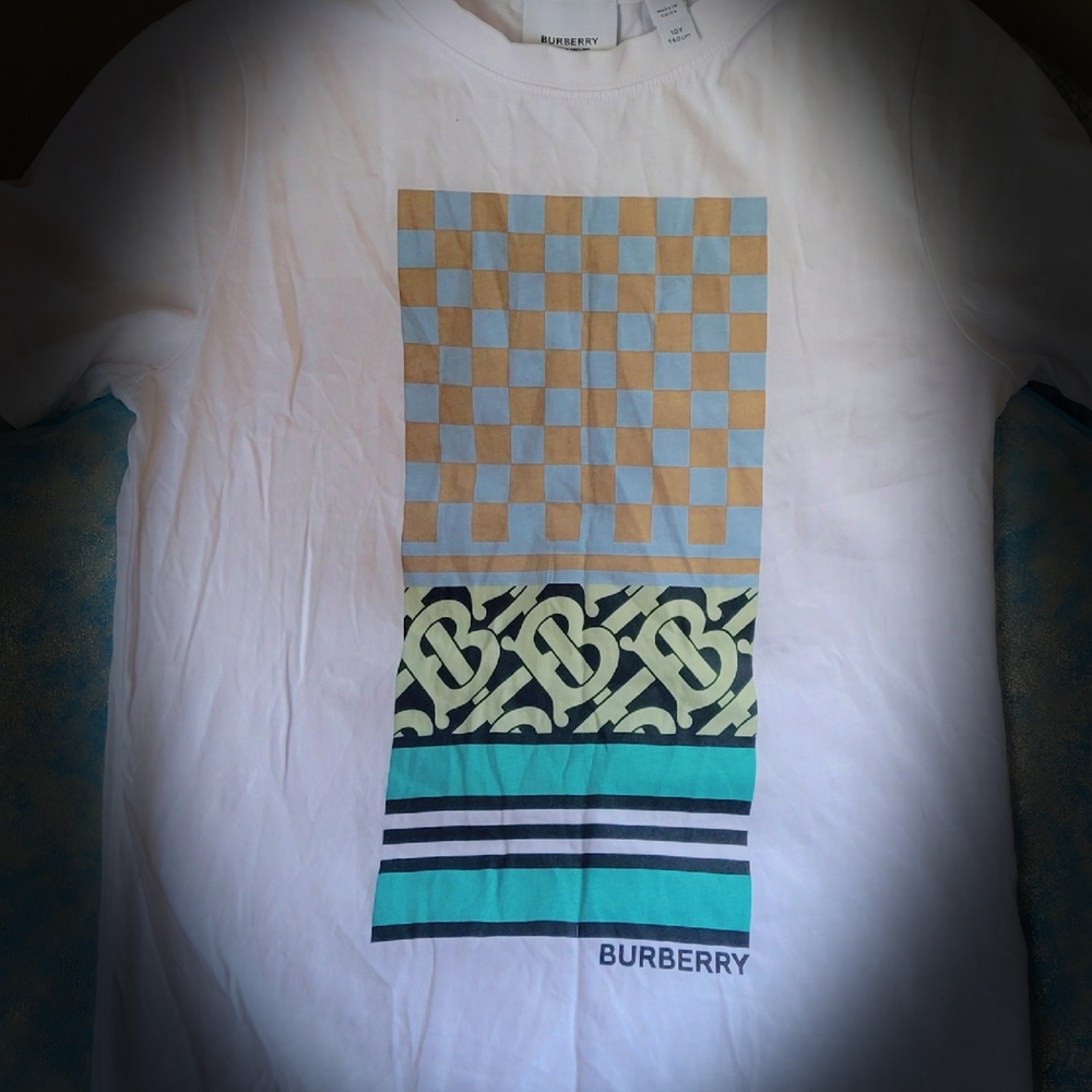 Burberry White Graphic T-Shirt